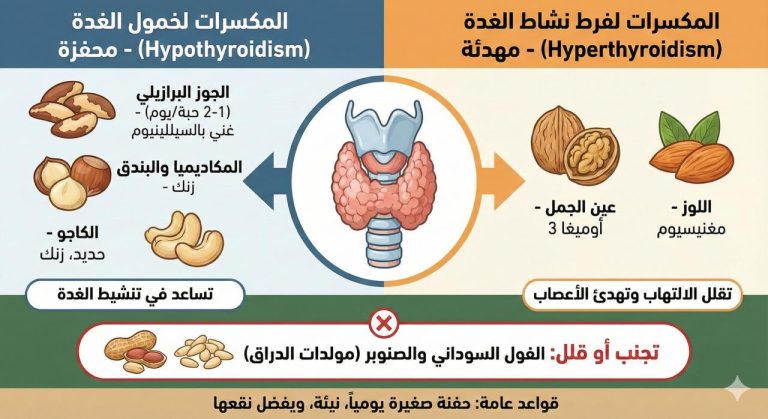 المكسرات والغدة الدرقية