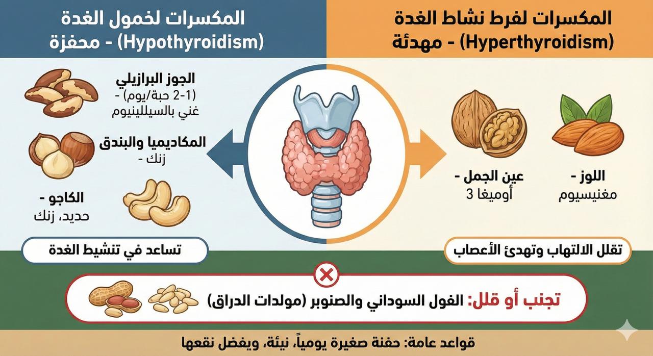 المكسرات والغدة الدرقية