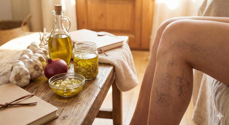 الثوم والبصل وزيت الزيتون لعلاج دوالي الأوردة