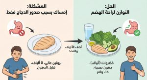 هل صدور الدجاج تسبب الإمساك؟ سر العلاقة بين "البروتين" وحركة الأمعاء