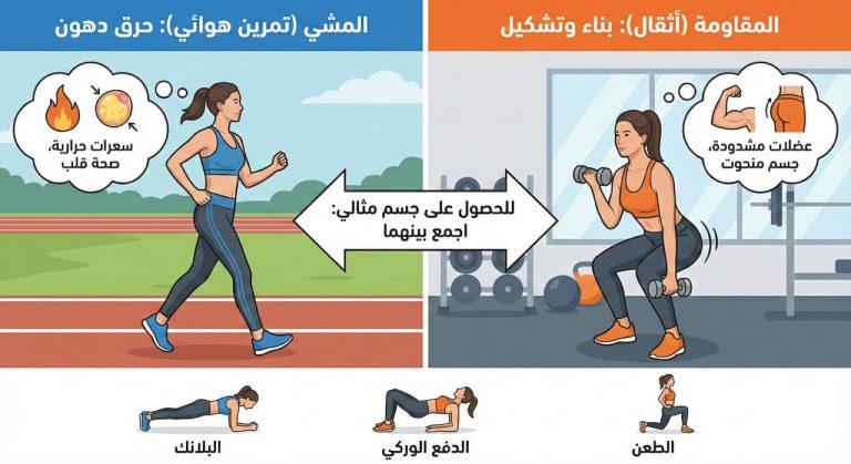 هل المشي يبني العضلات